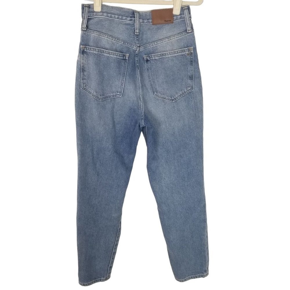 Madewell Womens 26 Blue Medium Wash Denim Distressed High Rise Mom Jeans Pockets - Picture 8 of 9